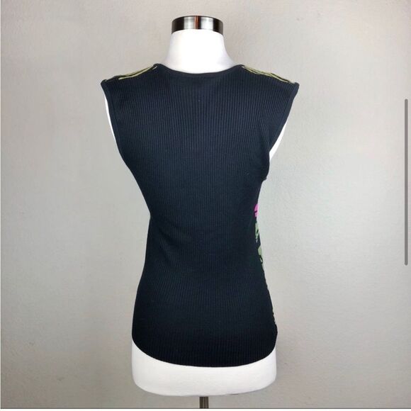 Cache | Multicolor Animal Print Sleeveless Knit Top Size Medium - Picture 3 of 6